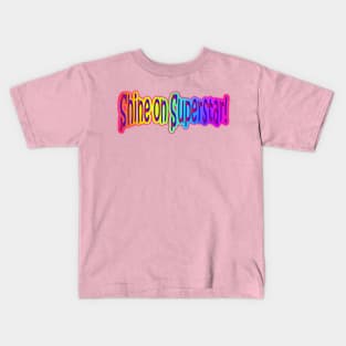 Shine on Superstar Neon Retro Rainbow Colors Kids T-Shirt